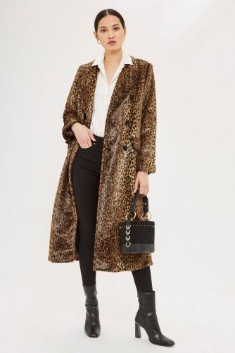 TOPSHOP Leopard Print Coat / faux fur - flipped