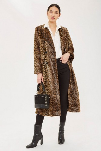 TOPSHOP Leopard Print Coat / faux fur