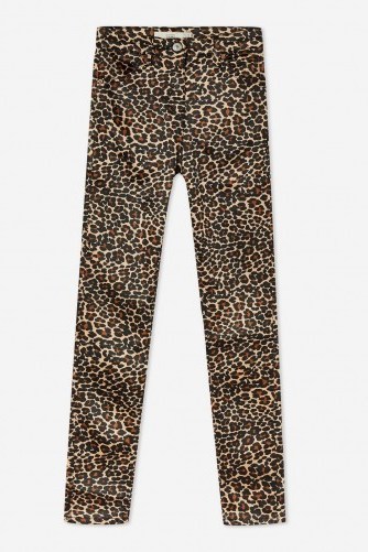 TOPSHOP Leopard Print Satin Jamie Jeans ~ printed skinnies - flipped