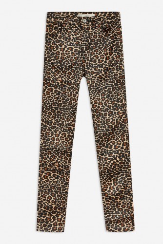 TOPSHOP Leopard Print Satin Jamie Jeans ~ printed skinnies