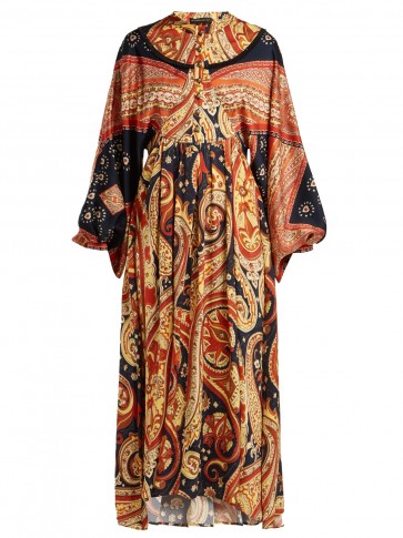 ETRO Lupe paisley-print satin long dress ~ bohemian chic