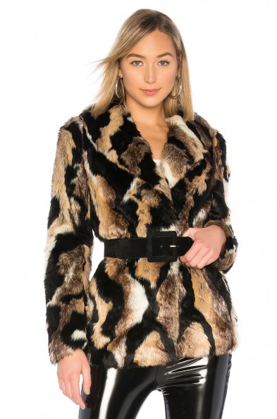 MAJORELLE COLTON COAT WILDCAT – 70s inspired patchwork faux fur – retro winter coats