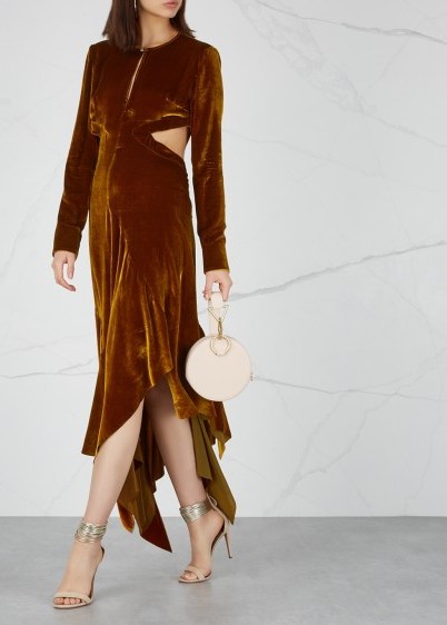 MARQUES’ALMEIDA Rust cut-out velvet dress ~ glamorous event wear - flipped