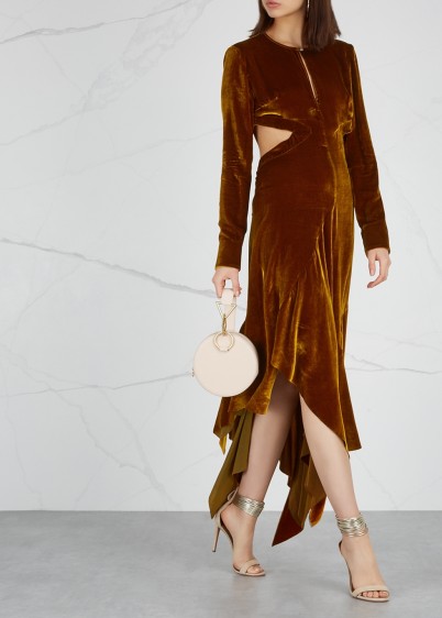 MARQUES’ALMEIDA Rust cut-out velvet dress ~ glamorous event wear