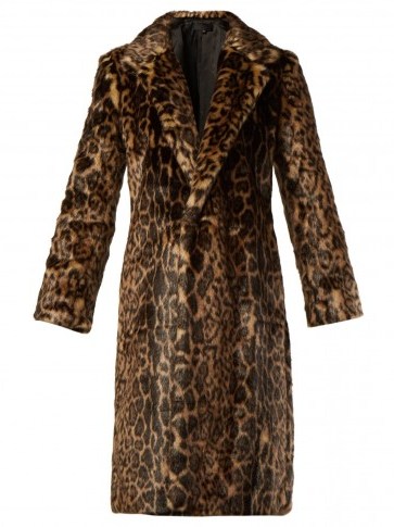 NILI LOTAN Marvin brown leopard-print faux-fur coat. ANIMAL PRINTS - flipped