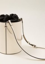 Mango Metallic handle bag in Ecru – cylindrical bags – bucket style handbags