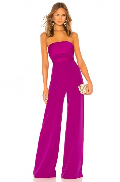 MILLY BROOKE JUMPSUIT Magenta – purple strapless jumpsuits - flipped