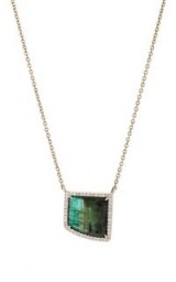 MONIQUE PÉAN Emerald & Diamond Pendant Necklace ~ green stone pendants