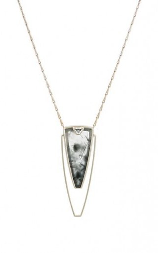 MONIQUE PÉAN Mixed-Gemstone 18k White Gold Pendant Necklace ~ long contemporary necklaces - flipped