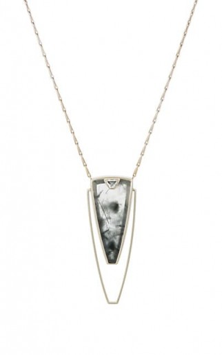 MONIQUE PÉAN Mixed-Gemstone 18k White Gold Pendant Necklace ~ long contemporary necklaces