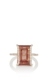 MONIQUE PÉAN Pink Sunstone & White Diamond Ring