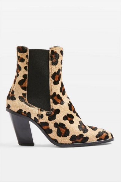 Topshop Morty Leopard Print Ankle Boots | trending animal prints | autumn tones