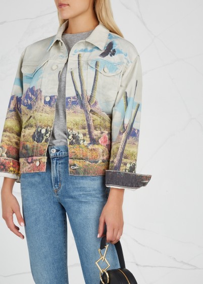 MOTHER Mountain Drifter printed denim jacket ~ graphic western prints