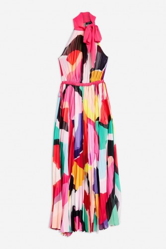 Topshop Multicoloured Pleated Maxi Dress | 70s vibe | retro look