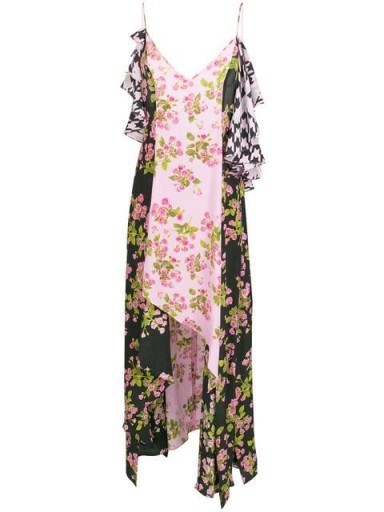 NATASHA ZINKO Pink and black floral print slip dress - flipped