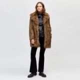 WAREHOUSE NATURAL FAUX FUR COAT in Beige / brown tone winter coats