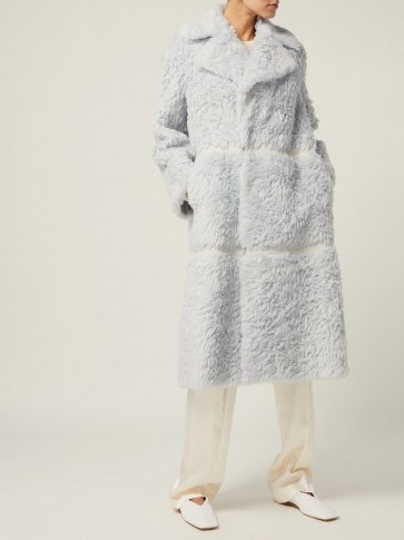 VIKA GAZINSKAYA Oversized pastel-blue faux-fur coat - flipped