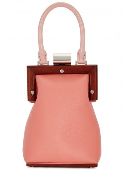 PERRIN PARIS La Minaudiére pink leather box bag / small handbag - flipped