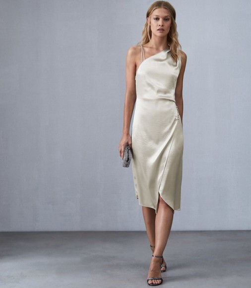 REISS POSITANO STRAPPY COCKTAIL DRESS SILVER ~ pure luxe