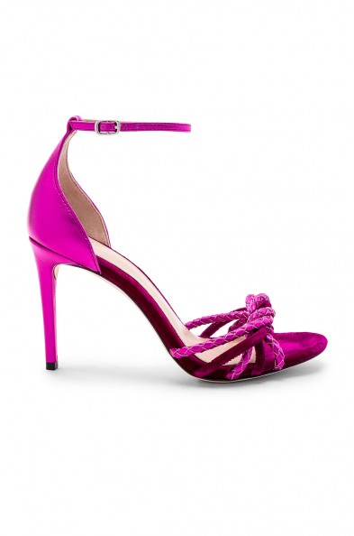 RACHEL ZOE AUBREY SANDAL MAGENTA – metallic leather and suede heels