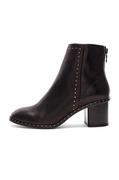 Rag & Bone WILLOW STUD BOOTIE Black Leather – studded block heel boot - flipped