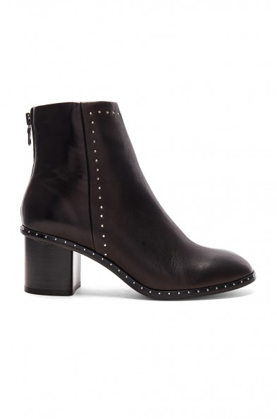 Rag & Bone WILLOW STUD BOOTIE Black Leather – studded block heel boot