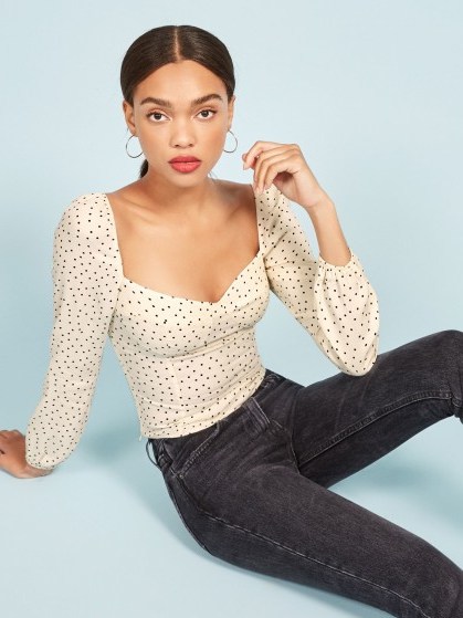 Reformation Reign Top in Pepper | sweetheart neckline - flipped
