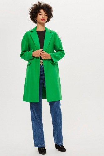 Topshop Relaxed Coat in Apple | green autumn coats - flipped