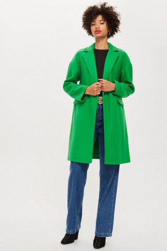 Topshop Relaxed Coat in Apple | green autumn coats