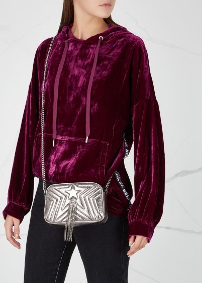 REPLAY Magenta oversized velvet sweatshirt ~ casual luxe top - flipped