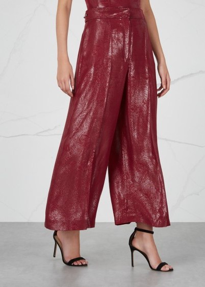 ROLAND MOURET Costello metallic-red silk-blend trousers ~ luxe event clothing - flipped