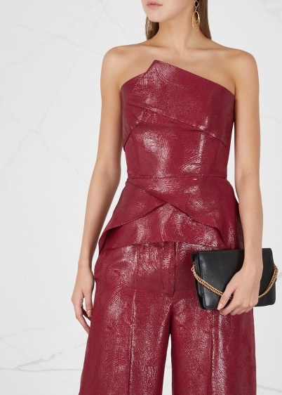 ROLAND MOURET Neal metallic-red silk-blend top ~ luxe event top - flipped