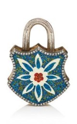 SEVAN BIÇAKÇI Turquoise Shield Padlock and pavé diamond Pendant / stunning handcrafted jewellery