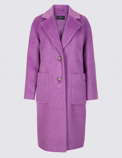 M&S COLLECTION Single Breasted Coat Amethyst / violet overcoat