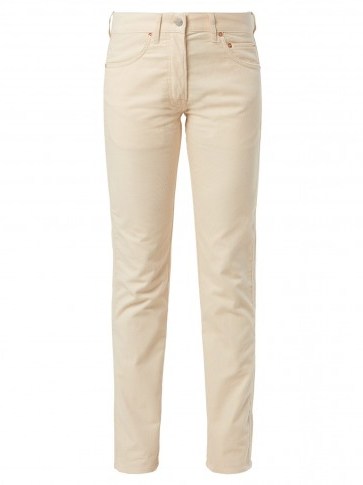 HOLIDAY BOILEAU Slim-fit cream cotton-corduroy trousers - flipped