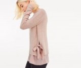 OASIS SOPHIE SEQUIN WOVEN MIX JUMPER in Pale Pink