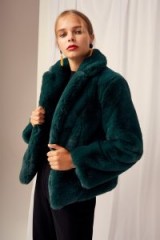 KEEPSAKE STAY WITH ME FUR COAT Emerald – fluffy green winter jacket