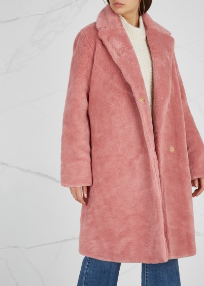 STINE GOYA Concord pink faux-fur coat ~ luxe winter coats
