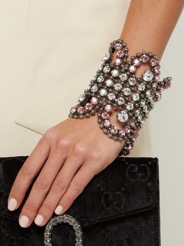 GUCCI Strass crystal-embellished cuff ~ statement accessory - flipped