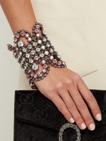 GUCCI Strass crystal-embellished cuff ~ statement accessory