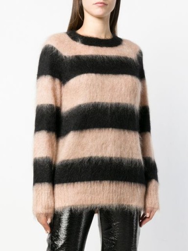 T BY ALEXANDER WANG black and clay striped oversized jumper | soft feel crew neck