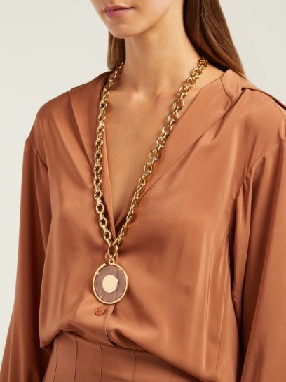 CHLOÉ Terry Plexiglas necklace ~ large round pendant necklaces