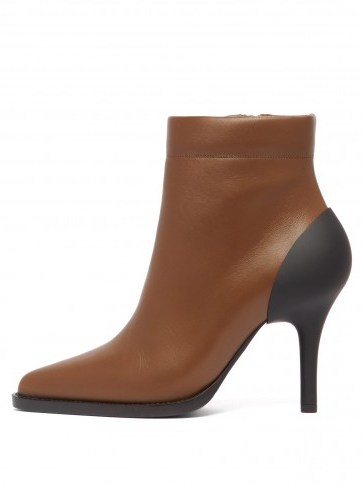 CHLOÉ Tracy brown leather and black rubber ankle boots ~ autumn footwear essential - flipped