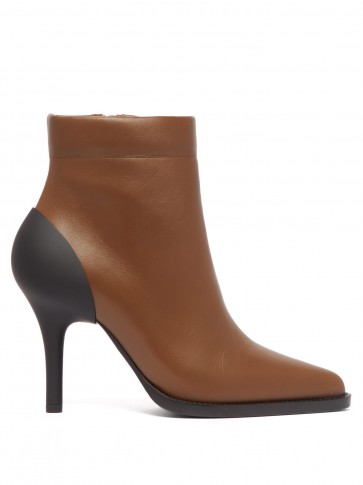 CHLOÉ Tracy brown leather and black rubber ankle boots ~ autumn footwear essential