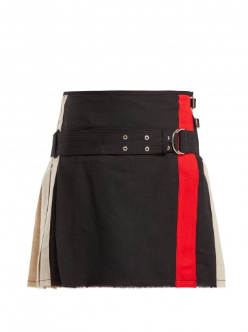 LA FETICHE Twiggy black, red and beige pleated mini skirt