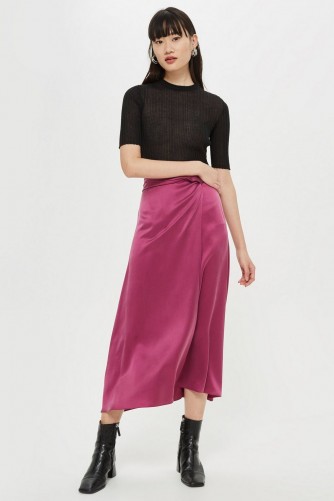 Topshop Waterfall Skirt in Raspberry by Boutique