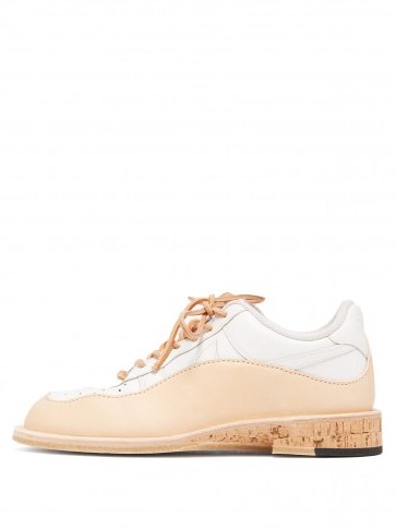 PETERSON STOOP Wavey cork recycled leather trainers - flipped