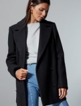AUTOGRAPH Wool Rich Double Breasted Peacoat Navy Mix / stylish M&S coat