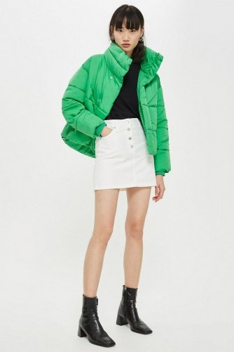 TOPSOP Green Wrap Puffer Jacket ~ Autumn padded coats - flipped