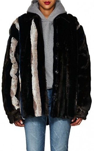 Y/PROJECT Striped Faux-Fur Jacket ~ luxe winter coat - flipped